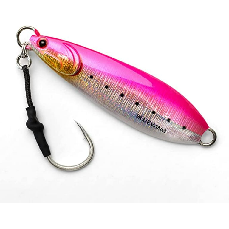BLUEWING Fishing Lures Saltwater Fishing Lures Vertical Jigs for Saltwater  Fish, Slow Fall Pitch Fishing Lures with Hook, 250g Pink/Silver