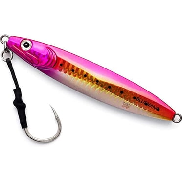 OCEAN CAT Slow Pitch Jig Saltwater Fishing Lure – Flat Fall Style, Multiple Weights (20g-120g), With Hooks