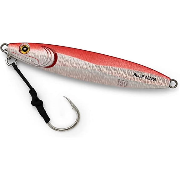 BLUEWING Fishing Lures Slow Pitch Jig Flat Fall Jigging Pitching Lures Vertical Jigs, Baits with Assist Hook Fishing Artificial Bait, Pink,120g