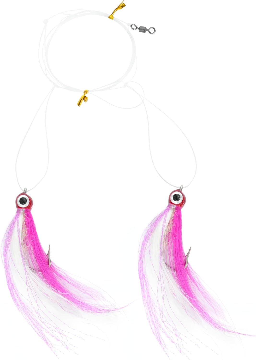 BLUEWING Fishing Rigs HI-LO Rig 3D Eyes with Sparkle Series Bucktail ...