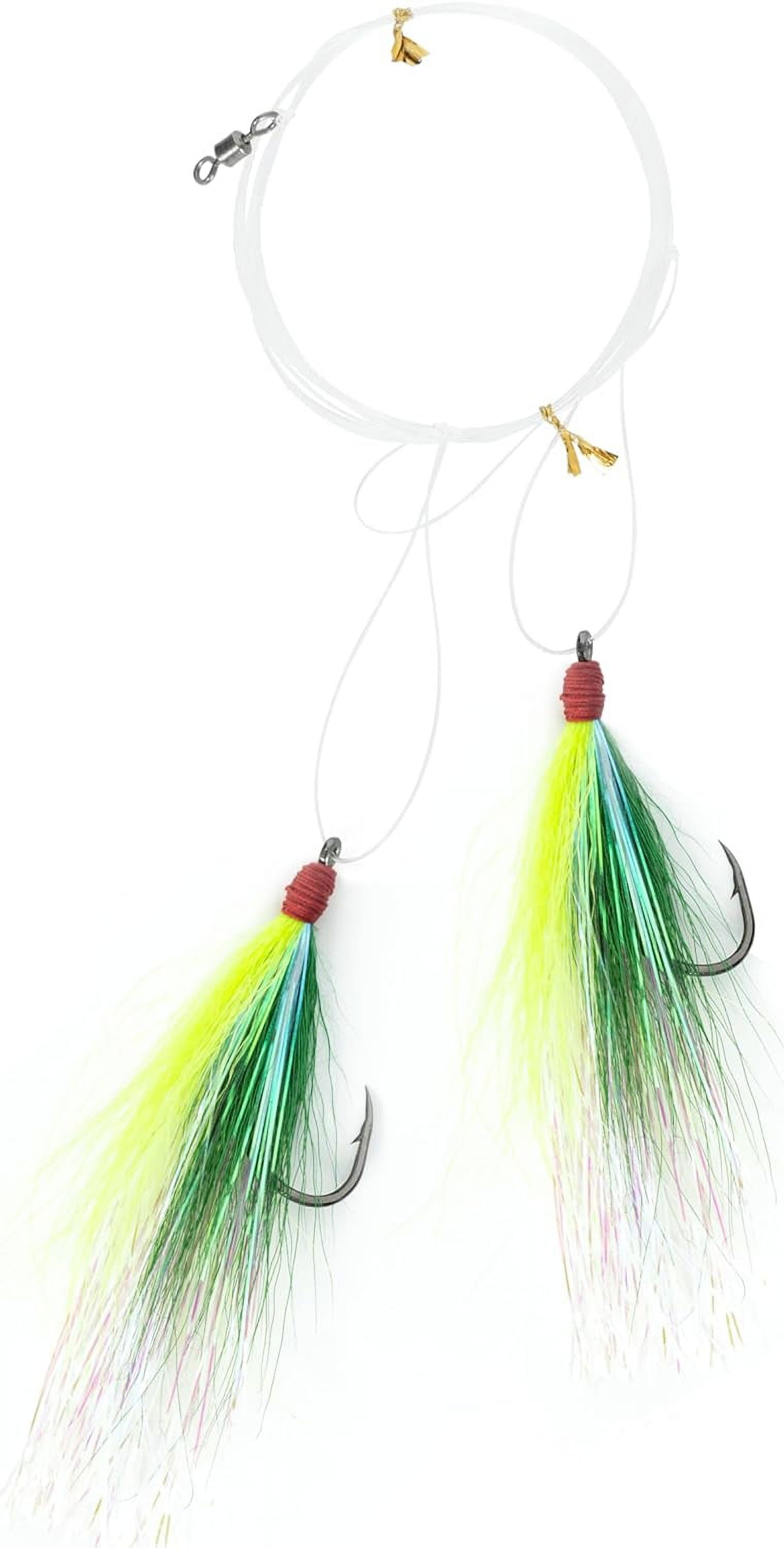 BLUEWING Fishing Rigs HI-LO Rig Bucktail Flash Series Bucktail Mylar ...