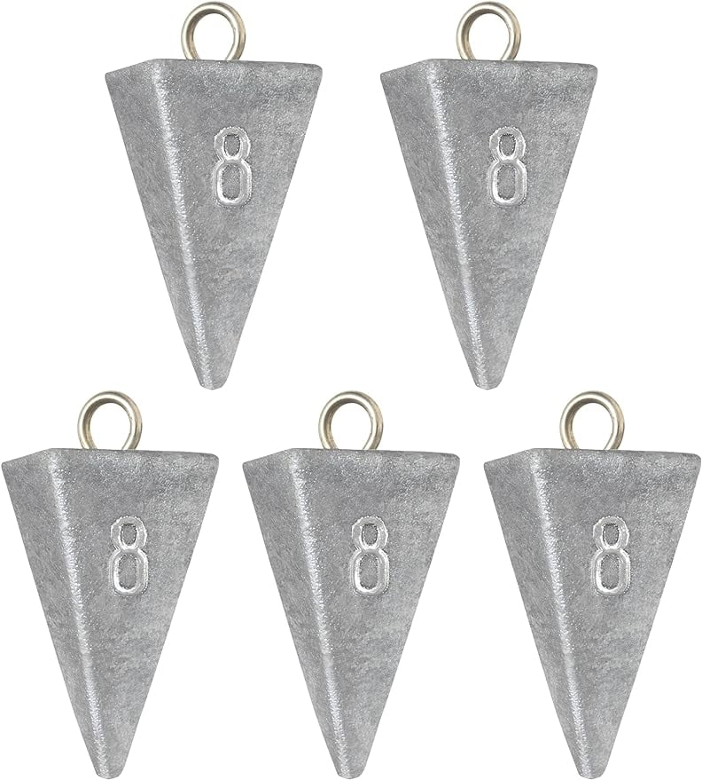 Bluewing Fishing Weights Sinker Weights Pyramid Lead Saltwater Freshwater Fishing Weights for Surf Fishing 32oz, Size: 32 Ounce,3 Pack, Silver