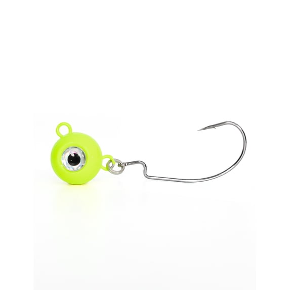 BLUEWING Free Swing Jig Head 1pc Freshwater Fishing Lures Lead Head Jig for Perch Crappie Bluegill Fishing, Size 0.5oz, Yellow/Green