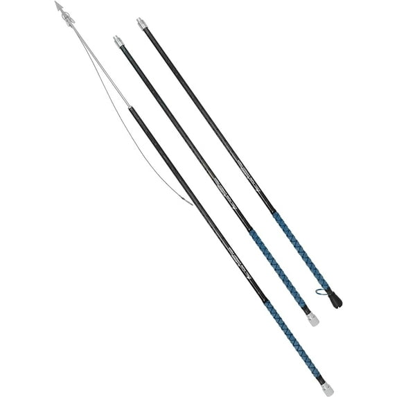 BLUEWING Front Weighted Fishing Harpoon Carbon Fiber Lightweight Spearfishing Pole Spear 12ft Heavy Duty Fishing Spear with Stainless Steel Harpoon Dart for Tuna, Marlin, Swordfish, 3pcs Design