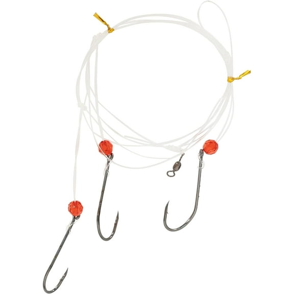 BLUEWING HI-LO Rig with 3 High Carbon Steel Hooks Bottom Fishing Rig Multi Hook Teaser Rig Versatile High Low Fishing Rigs for Saltwater and Freshwater 2/0-5 pcs/bag