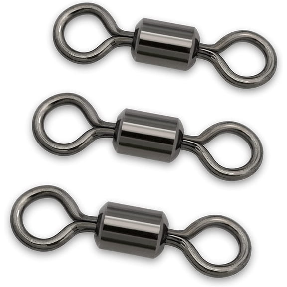 BLUEWING High Strength Fishing Swivels Barrel Rolling Bearing Snap Connector for Saltwater Freshwater Fishing, 100pcs, 97lbs