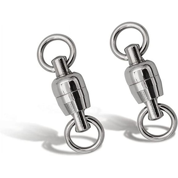 BLUEWING High Strength Stainless Steel Rolling Ball Bearing Fishing Swivel Welded Ring Barrel Swivels Saltwater Fishing, 10pcs Barrel Swivels Fishing Tackle 110lbs