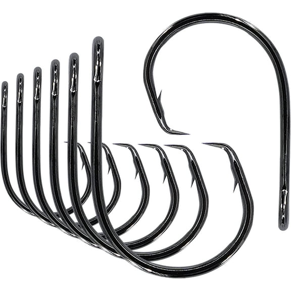 BLUEWING Inline Circle Hook Wide Gap Fishing Hooks High Carbon Steel Wide Gap Fishing Hooks Extra Sharp Fish Hooks for Freshwater Saltwater Fishing, Size 9/0, 10pcs