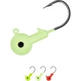 thumbnail image 1 of BLUEWING Jig Heads 10pcs Fishing Jigs with High Carbon Steel Hook Swimbait Lead Head Jig Lure for Walleye, Bass, Crappie, Snapper, Snook, Inshore Fishing 1/8oz Luminous, 1 of 7