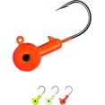 thumbnail image 1 of BLUEWING Jig Heads 5pcs Fishing Jigs with High Carbon Steel Hook Swimbait Lead Head Jig Lure for Walleye, Bass, Crappie, Snapper, Snook, Inshore Fishing 1/4oz Red, 1 of 7