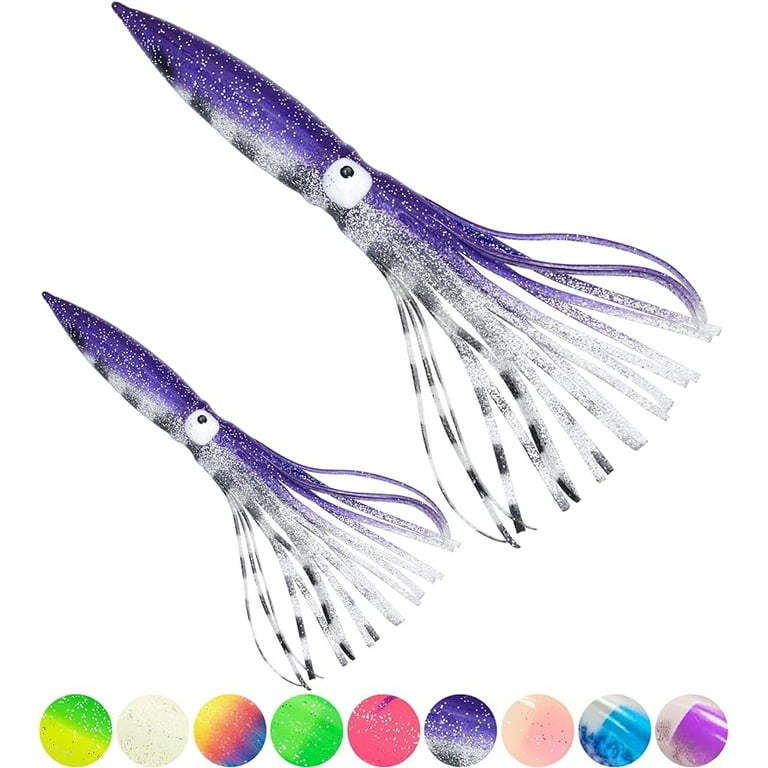 6IN/9INCH 10PCS SET SALTWATER SQUID SKIRTS TROLLING LURES OFFSHORE