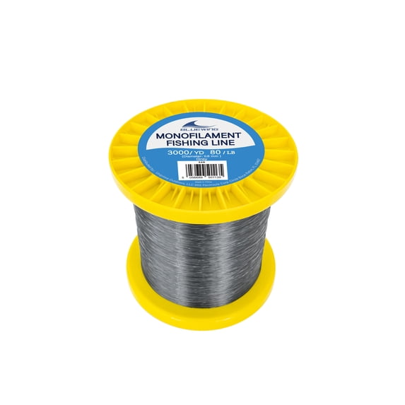 BLUEWING Monofilament Fishing Line 3000YD Invisible Thin Diameter Fishing String Mono Fishing Line, Dia.0.8mm*3000YD*80LB, Gray