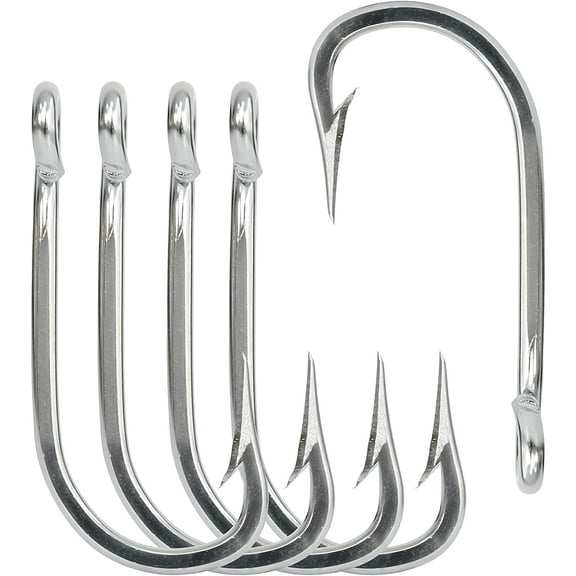 BLUEWING Needle Point 5pcs/10pcs Trolling Hooks Fishing Hooks Stainless Steel Hooks Extra Sharp Fish Hooks for Freshwater Saltwater Fishing