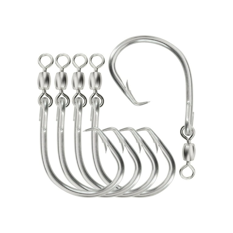 BLUEWING Offset Circle Hook with Swivel 10pcs Stainless Steel Fishing Hooks  Extra Sharp Fish Hooks for Freshwater Saltwater Fishing, Size 3/0 