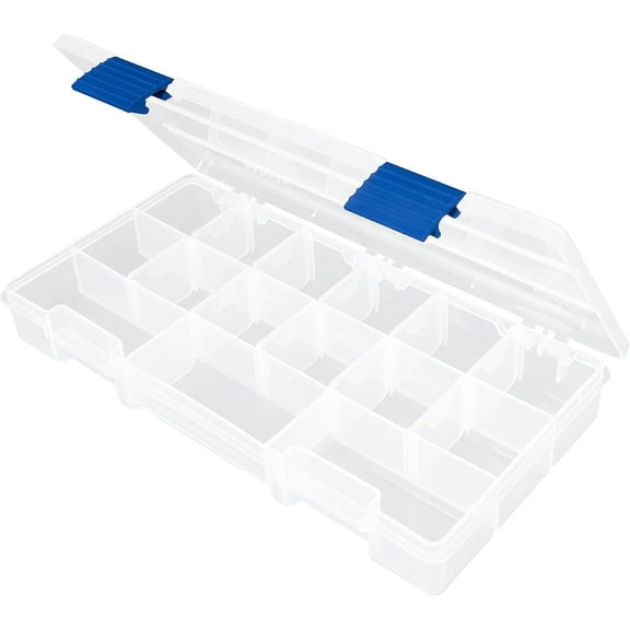 BLUEWING Premium Tackle Storage Tray Durable Waterproof & Adjustable Compartments for Fishing Bait and Hook Organization, 8.66*4.33*0.98 in, White