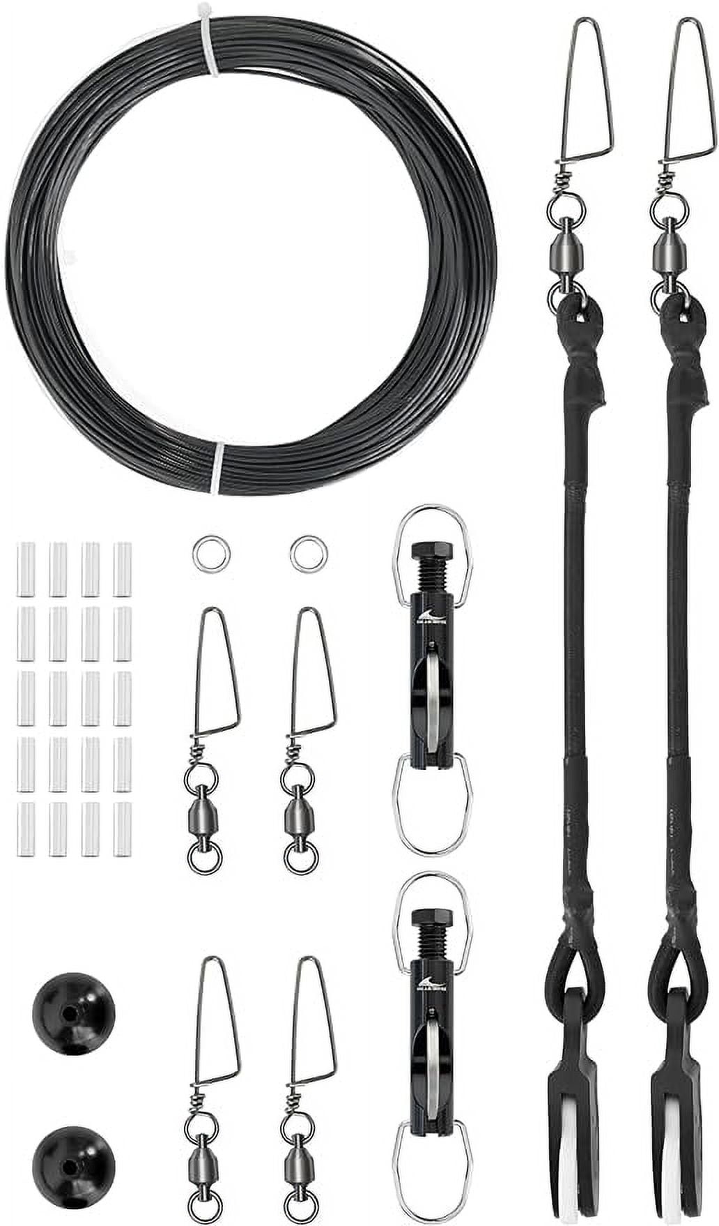 Small Swivel Rigging BLUEWING Single Outrigger Rigging Kit All-in-One Kit with 400lb Mono ...