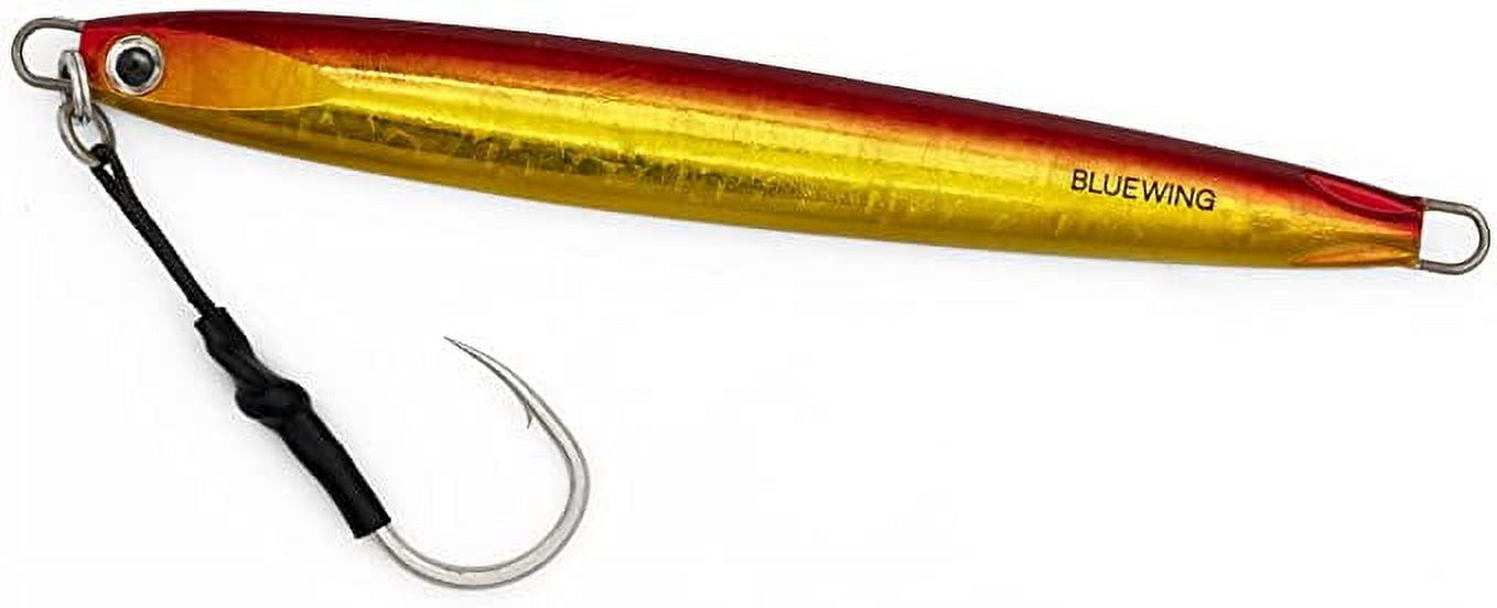 BLUEWING Speed Vertical Jigging Lure, Offshore Vertical Jig Deep Sea  Jigging Lures, Saltwater Jigs Fishing Lures for Tuna Salmon Snapper Kingfish,  Red/Gold,120g 