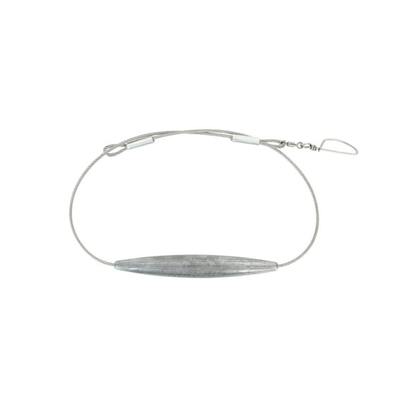 BLUEWING Trolling Sinkers Weights 1pc Saltwater Double Ring Sinkers Lead Sinker with Steel Wire and Stainless Steel Snap Swivel for Fishing, 1LB