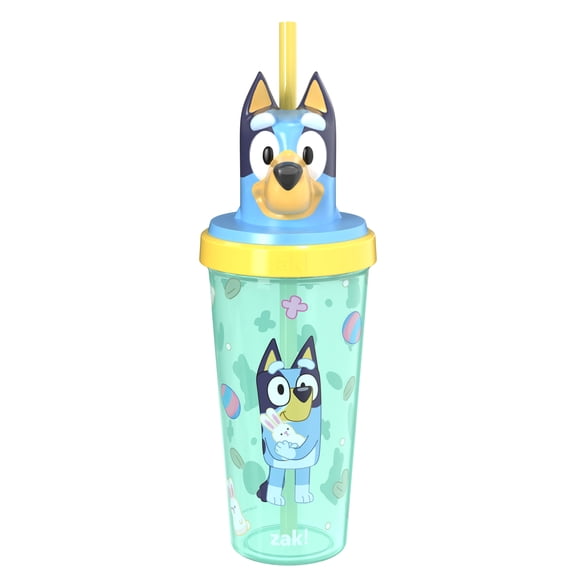 Zak Designs 18oz Bluey Super Sipper Sculpted Character Tumbler with Straw