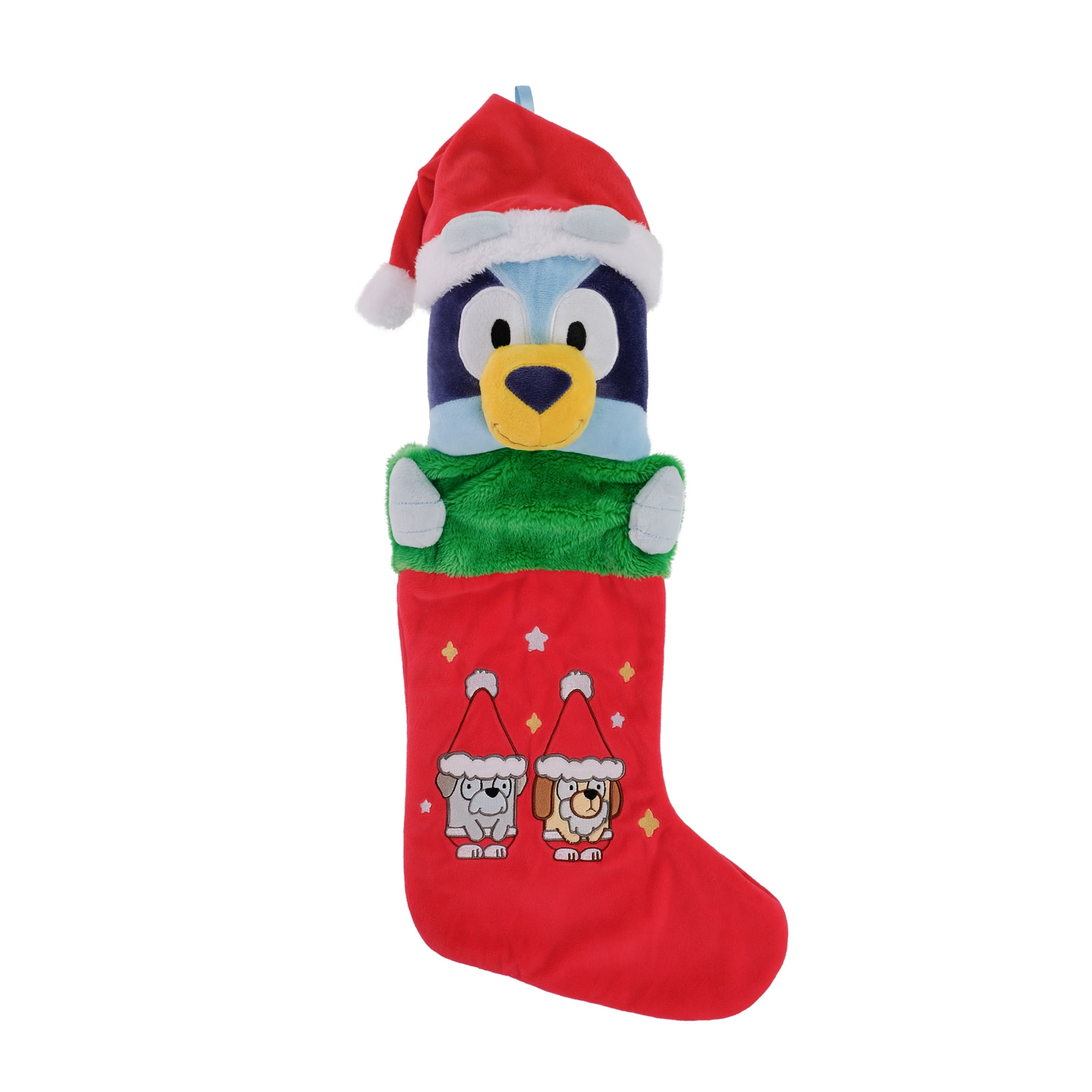 Bluey Three Dimensional Plush Head Christmas Stocking – 20 Inch