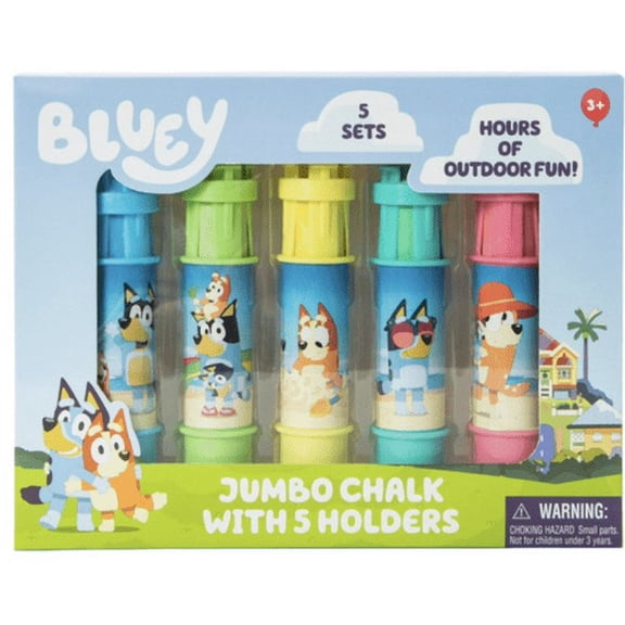 Bluey Jumbo Chalk & Holder Set, 5pk