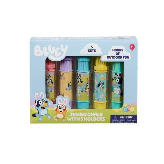 Little Kids Inc Bluey 5 Piece Jumbo Chalk with Holders