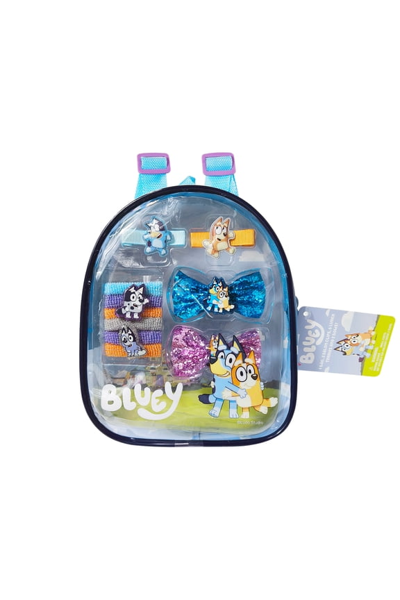 15pc Accessories Mini Backpack with Bows, Elastics, and Clips