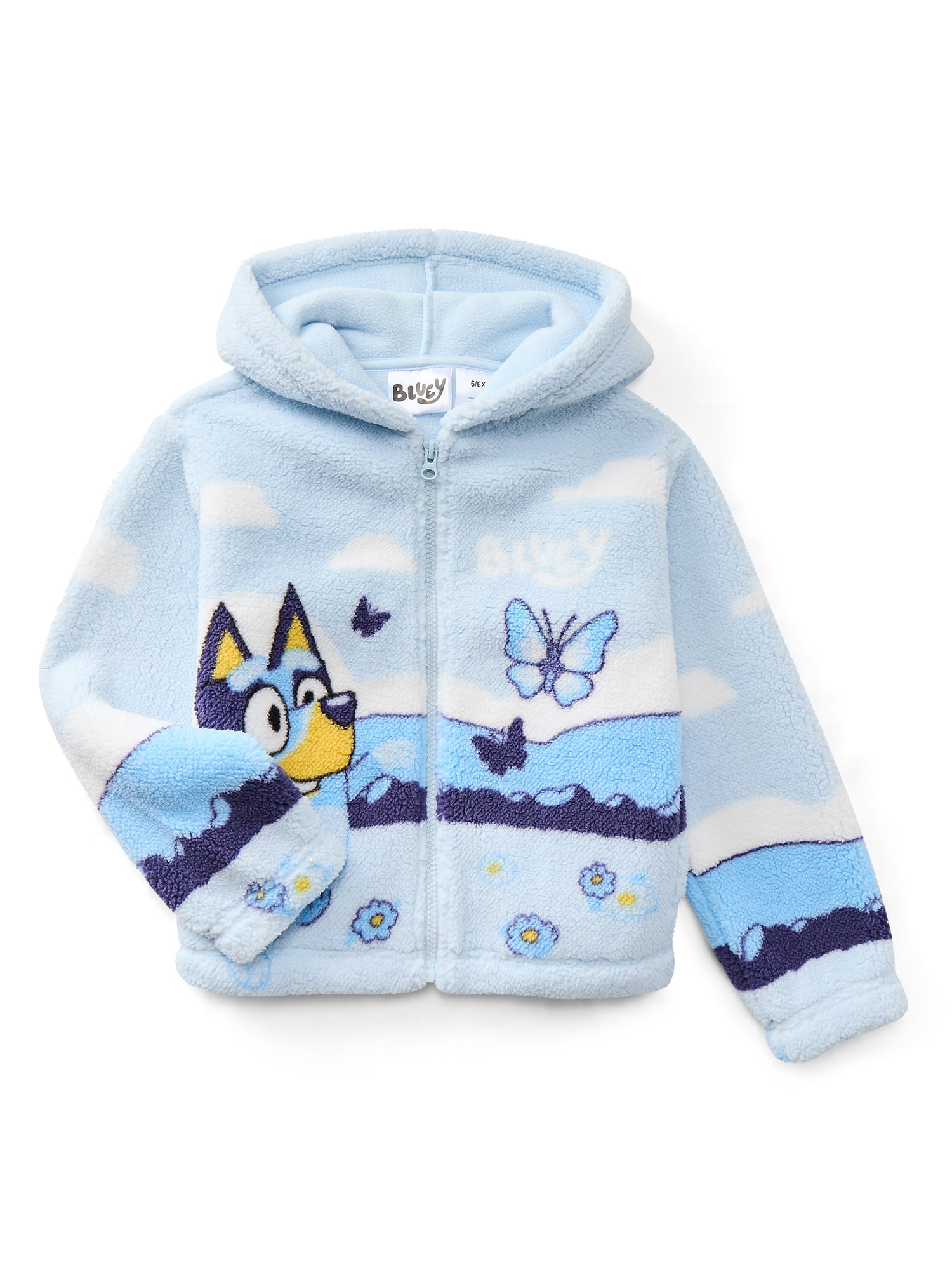 Bluey Girl's Plush Sherpa Jacket, Sizes 4-12