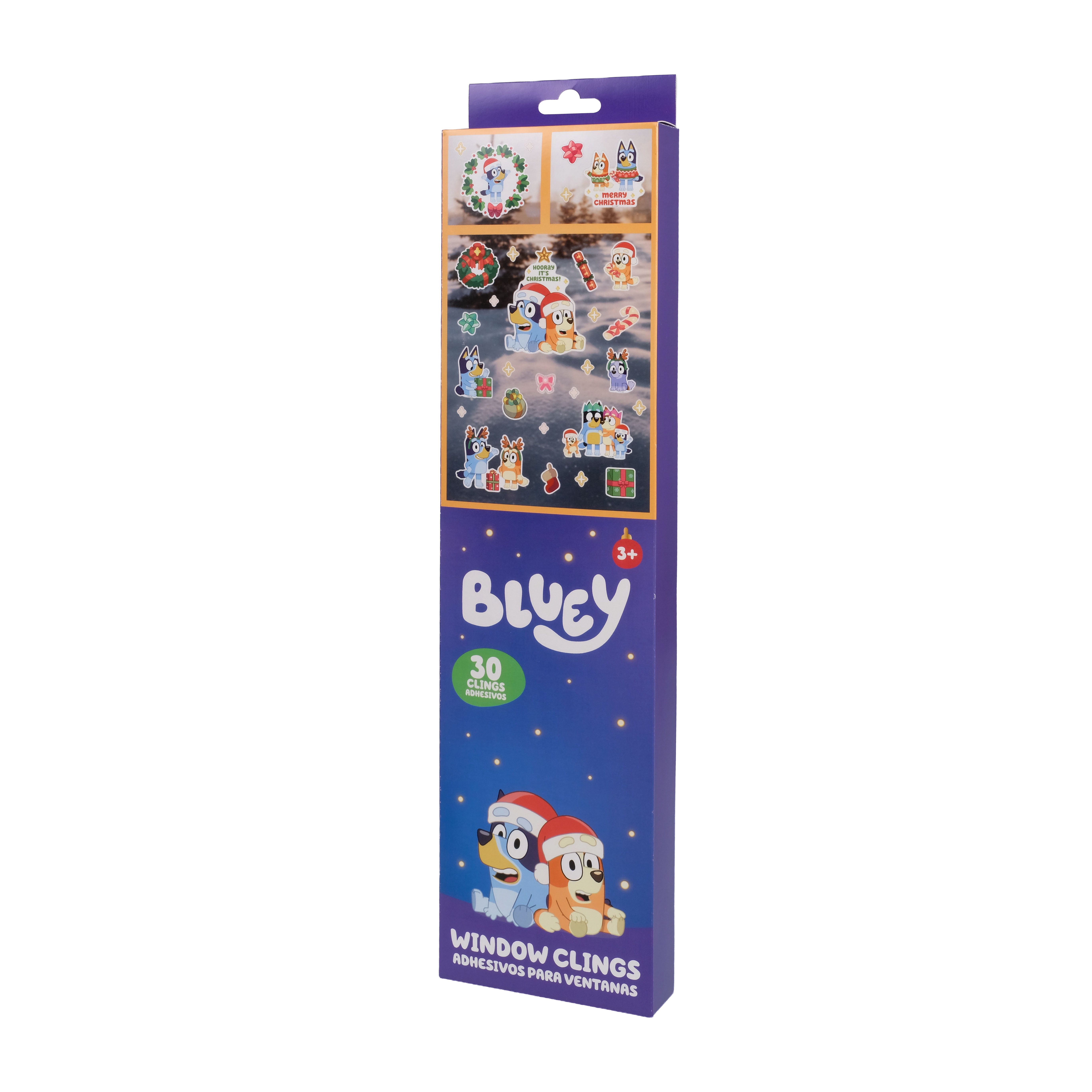 Bluey Christmas Window Clings, 30‑Piece Holiday Window Decorations – Bluey & Family Festive Designs