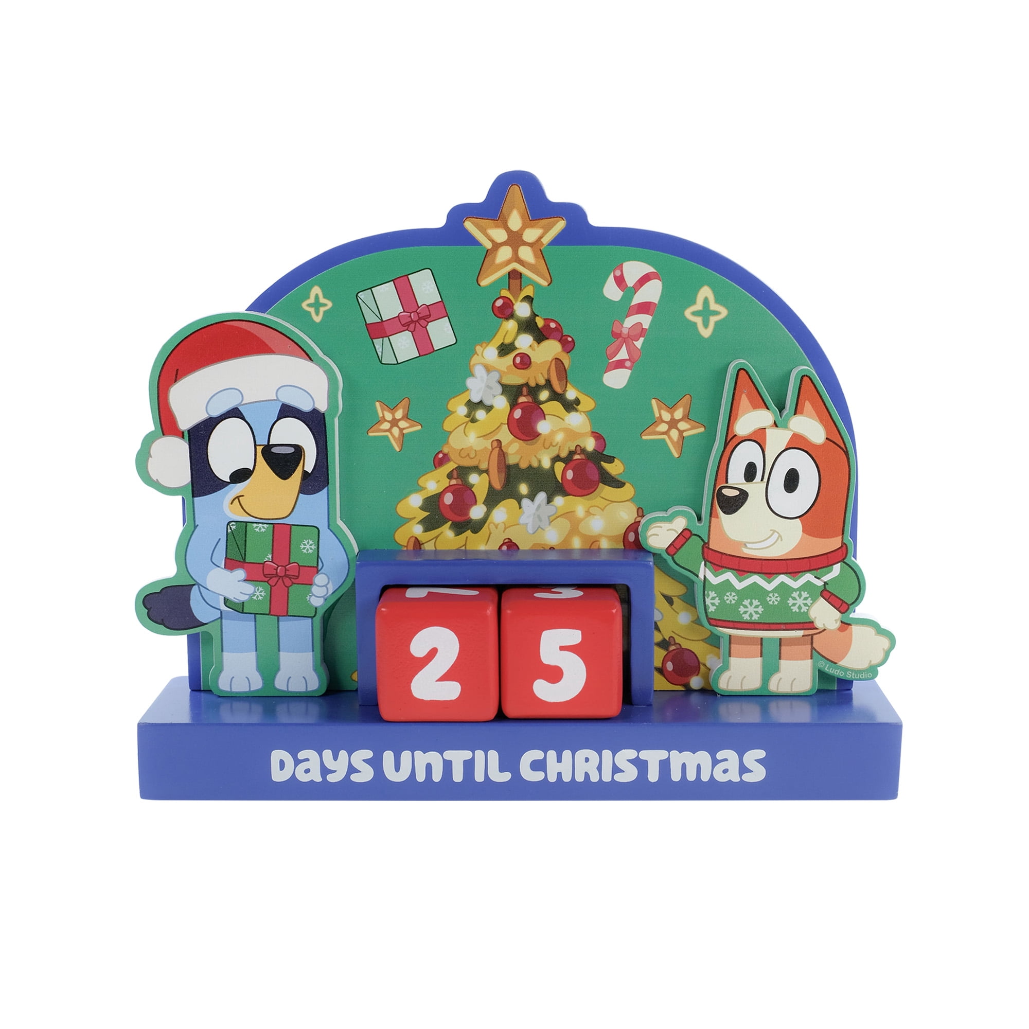 Bluey 8 inch MDF Countdown Calendar – Days Until Christmas Holiday Accent
