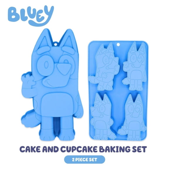 Bluey Silicone Non-Stick Cake and Cupcake Baking Mold Set, 2 Piece