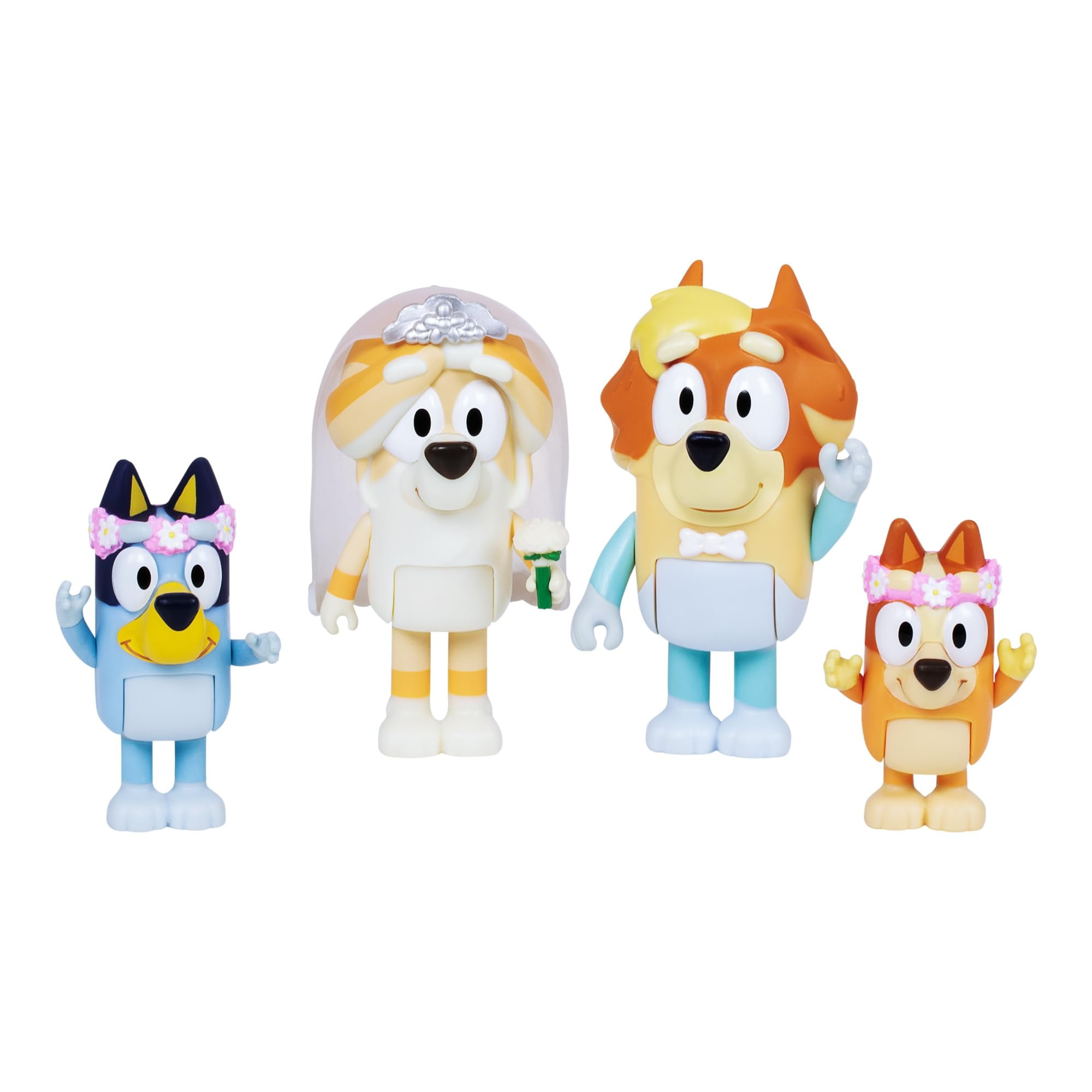 BLUEY Figure 4Pack Wedding Time, Reenact Uncle Rad and Frisky