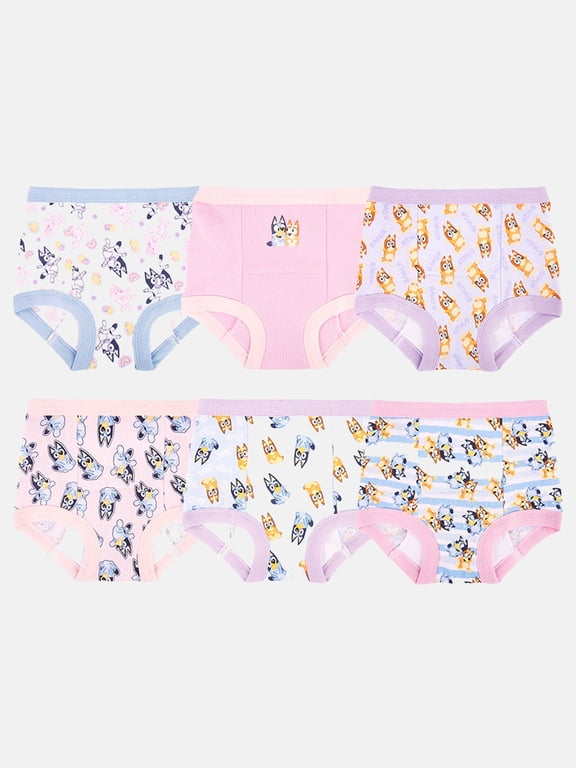 Bluey Toddler Girls' Training Pants 6 pack, Size 3T, Assorted
