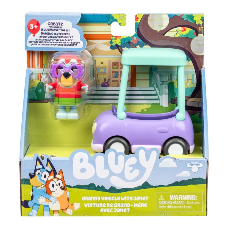 Bluey, Ride Along Grannies Car, Janet Figure, Fits 3 Inch Doll
