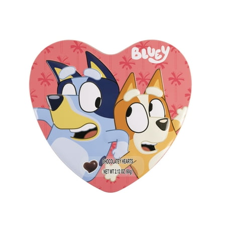 Bluey Heart Tin with 10 Pieces of Milk Chocolate Hearts