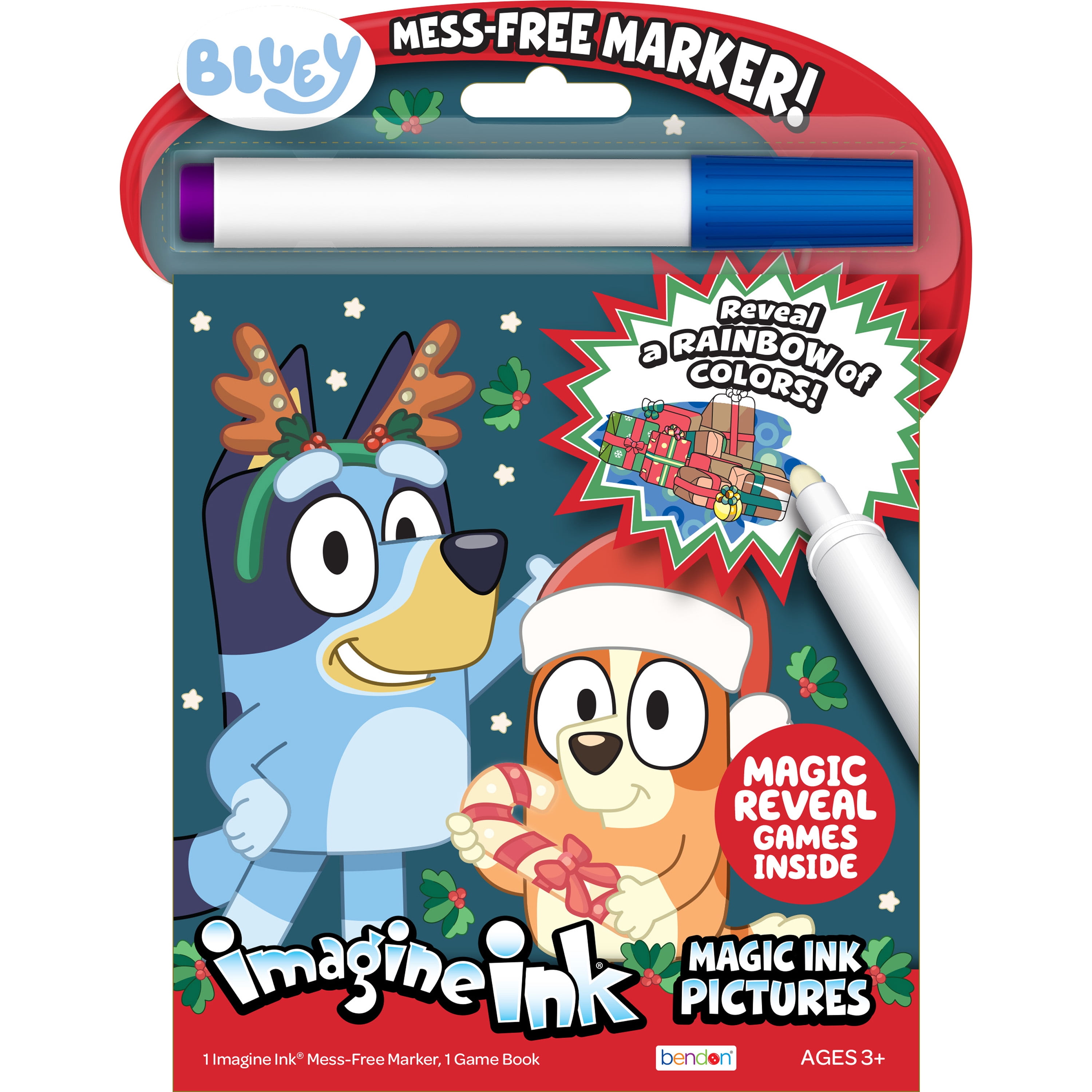 Bluey Christmas Holiday 10-Page Imagine Ink Coloring Book, Paperback by Bendon