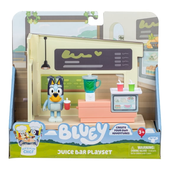 Bluey Juice Bar Playset, Includes Bluey Figure, Help Bluey Mix Delicious Juices And Smoothies In The Blender, Ages 3+