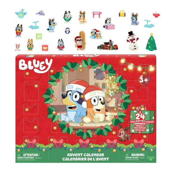 Bluey's Advent Calendar, Find 4 Mini Figures, 12 Other Accessories, and More Behind 24 Windows, Ages 3+