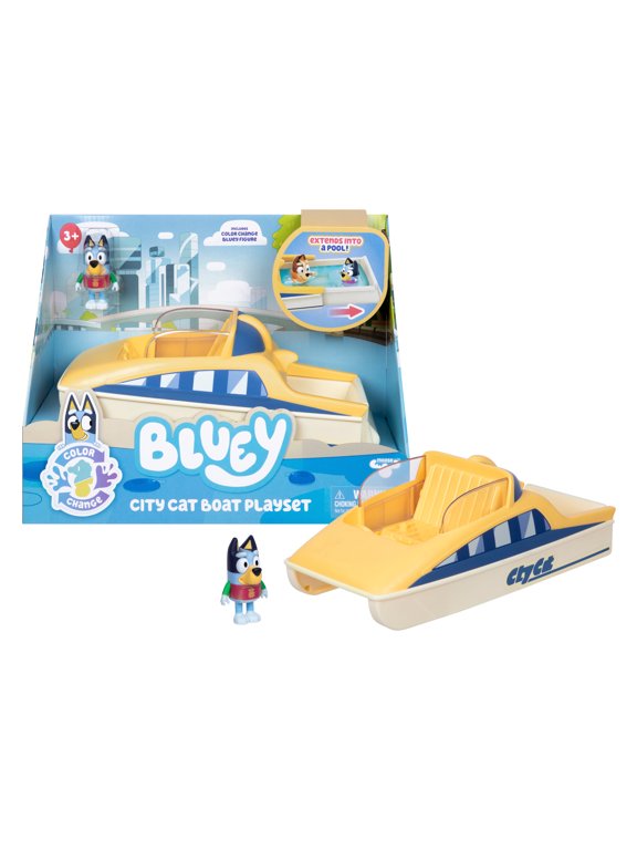 CityCat Playset with Extendable Pool, Includes Exclusive Bluey Figure With Color-Change Rashie, Ages 3+