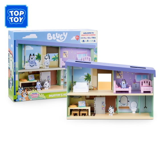 Bluey Muffins Home Playset with Over 11 inches Tall and 10 Accessories Including Exclusive Muffin and Socks Figures Ages 3+