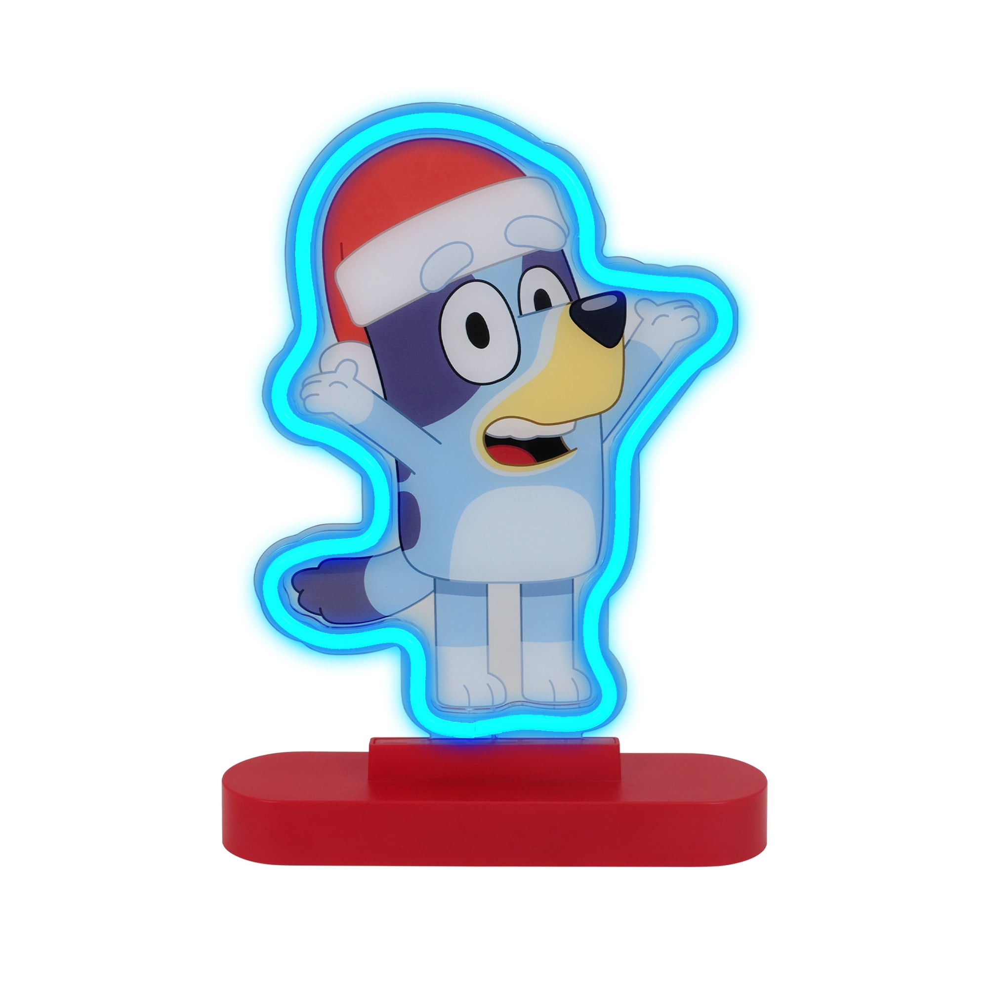 Bluey Neon Tabletop Light with Santa Hat