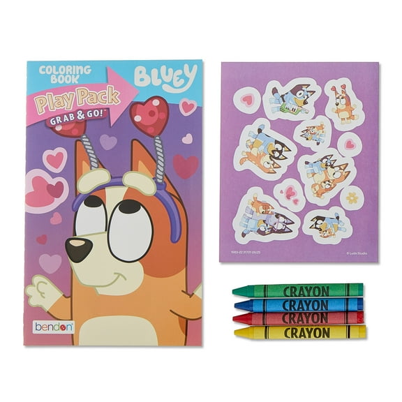 Bluey Valentine's Day Grab & Go Play Pack, 24-Page Mini Coloring Book - Kids Activity by Bendon
