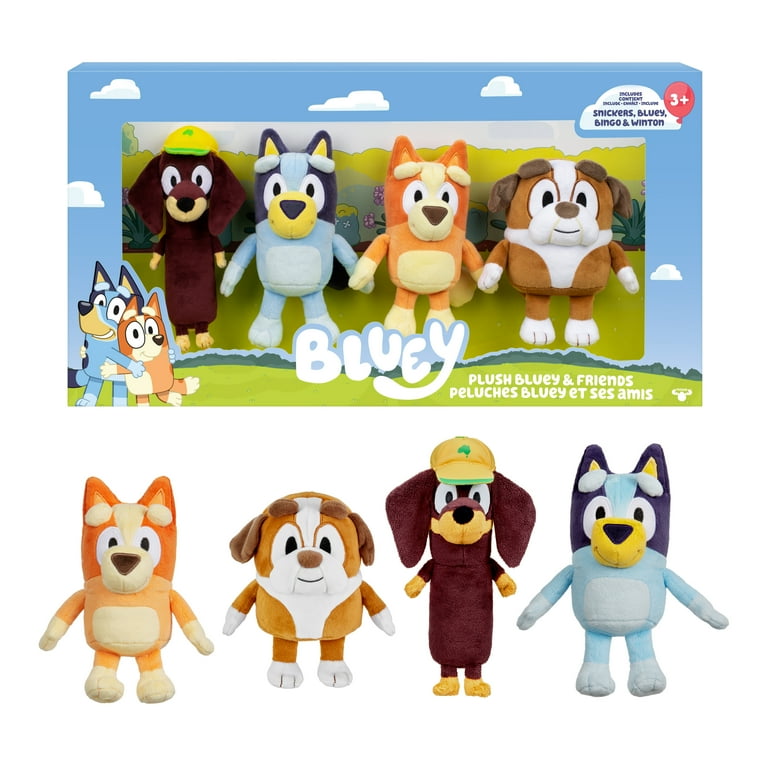 Bluey Friends 4 Plush Value Box, Includes Bluey, Bingo, Winton and