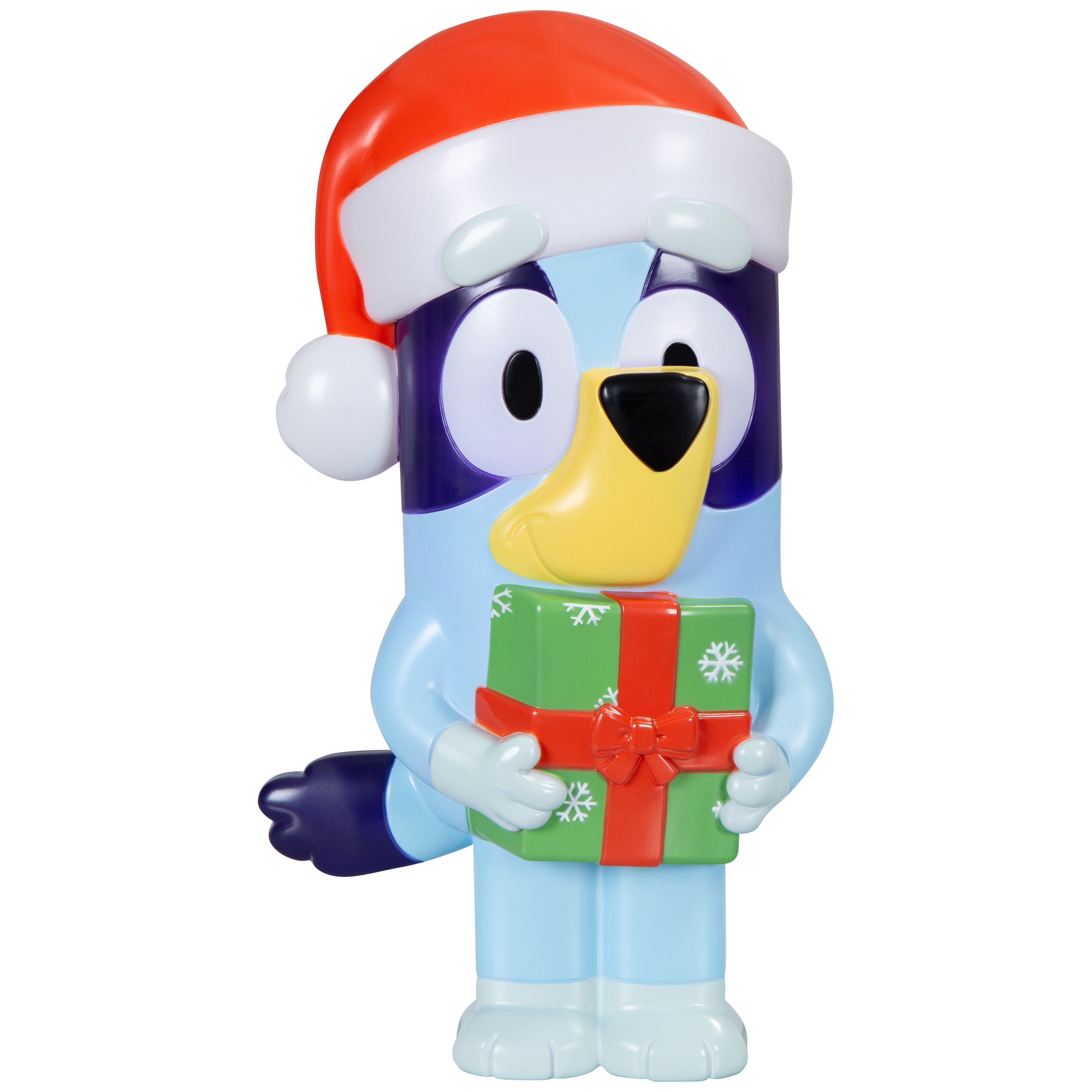 Christmas Battery Operated Holiday Lighting Projector Lights Radiant Beams Blow Mold Hanging Bluey with Santa Hat BBC