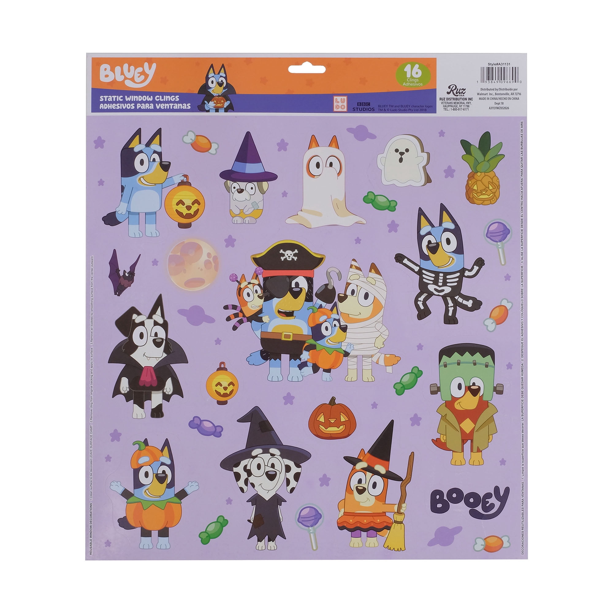 Bluey Halloween Decorative Window Cling