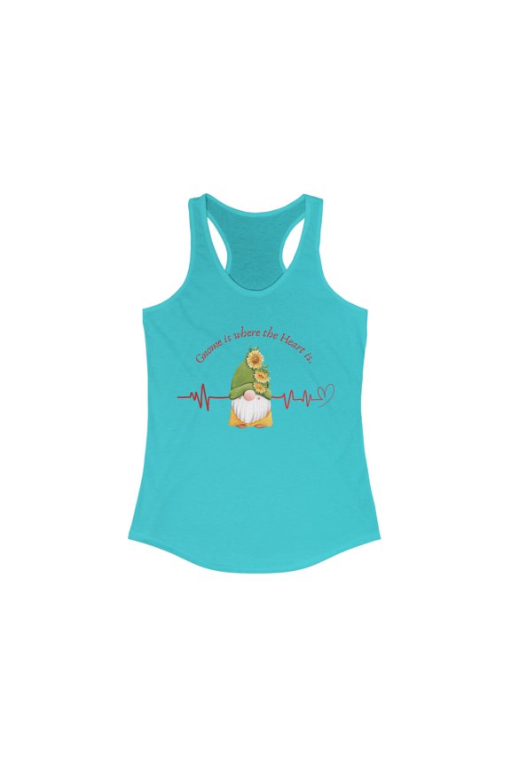 Gnome is where the Heart is Racerback Tank