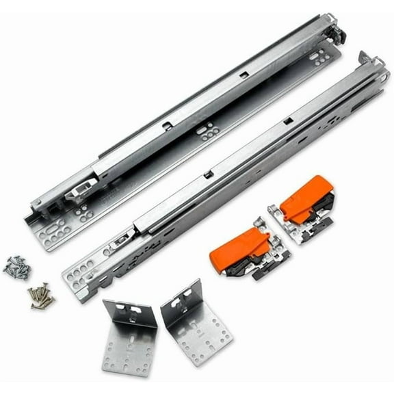 BLUM 563H4570B Tandem Plus Blumotion 18" Drawer Runner Pair for Face Frame, Silv