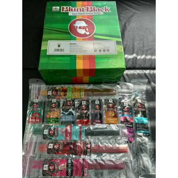 BLUNT BLACK Hand-dipped Incense  144 POUCHES of 12 incense
