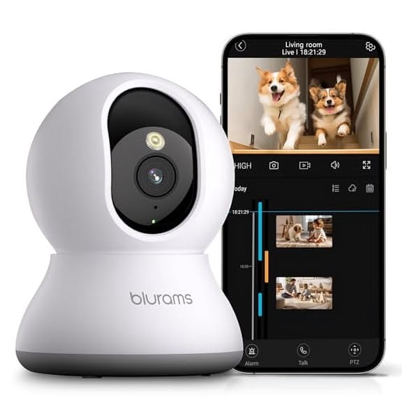 BLURAMS PET CAMERA 2K 360 DOG CAMERA WITH PHONE APP PTZ INDOOR A31 - WHITE
