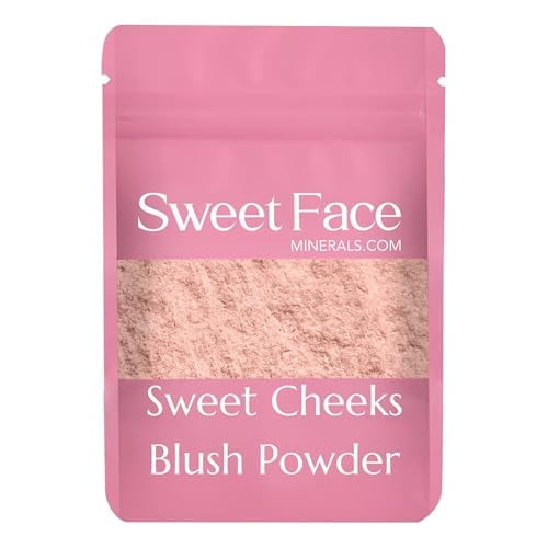 Blush Powder Refill (Sweet Cheeks) (1 Pound Bag) By Sweet Face Minerals, Lightweight Mineral Loose Makeup Powder with SPF 20, Full Coverage Flawless Finish, Talc-free, Cruelty-Free, Refillable Pouch